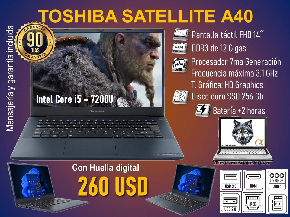 Toshiba Satellite A40's foto | Alpha Technology |  BizneCubano